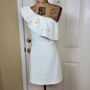 French connection Whipser Asymmetric Ruffle Dress